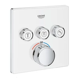 GROHE Grohtherm SmartControl termosztát falsík mögötti telepítéshez, 3 fogyasztóra, hold fehér/króm