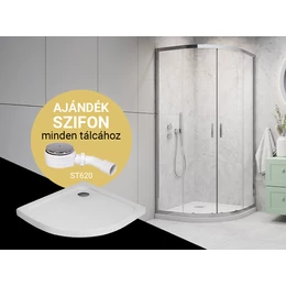 H2O Comfort A íves zuhanykabin + Nero A slim zuhanytálca