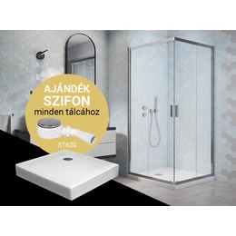 H2O Comfort C szögletes zuhanykabin + Nero C előlapos zuhanytálca