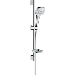 HANSGROHE Croma Select E zuhanyszett Vario 65 cm-es zuhanyrúddal és szappantartóval, fehér/króm HANSGROHE Croma Select E zuhanyszett Vario 65 cm-es zuhanyrúddal és szappantartóval, fehér/króm