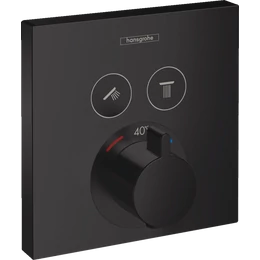 HANSGROHE ShowerSelect termosztát falsík alatti szereléshez, 2 fogyasztóhoz, matt fekete HANSGROHE ShowerSelect termosztát falsík alatti szereléshez, 2 fogyasztóhoz, matt fekete