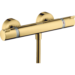 HANSGROHE Ecostat termosztátos zuhanycsaptelep Comfort, falsíkon kívüli szereléshez, polírozott arany hatású