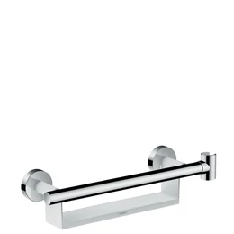 HANSGROHE Unica Comfort kapaszkodó polccal és zuhanytartóval, fehér/króm HANSGROHE Unica Comfort kapaszkodó polccal és zuhanytartóval, fehér/króm