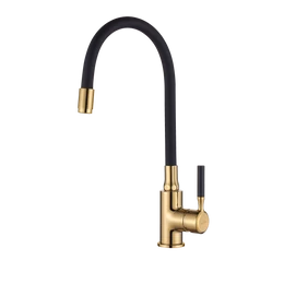 INVENA Glamour álló mosogató csaptelep flexibilis kifolyócsővel, fekete/arany INVENA Glamour álló mosogató csaptelep flexibilis kifolyócsővel, fekete/arany