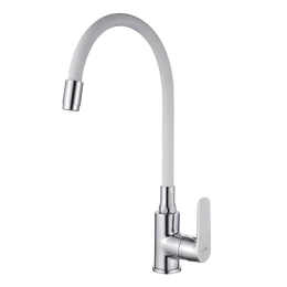 INVENA Joga álló mosogató csaptelep flexibilis kifolyócsővel, fehér/króm INVENA Joga álló mosogató csaptelep flexibilis kifolyócsővel, fehér/króm