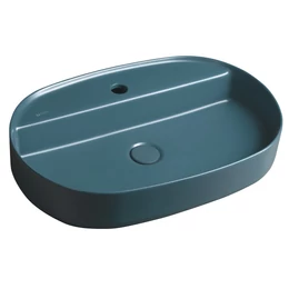 ISVEA Infinity Oval kerámia mosdó, 60×40 cm, benzin zöld ISVEA Infinity Oval kerámia mosdó, 60×40 cm, benzin zöld