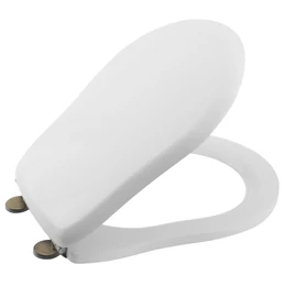 KERASAN Retro Soft Close WC-ülőke, polyester, fehér/bronz