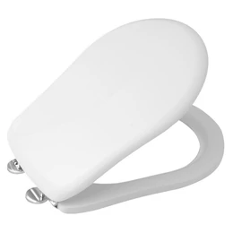 KERASAN Retro WC-ülőke, fehér/króm pánt KERASAN Retro WC-ülőke, fehér/króm pánt