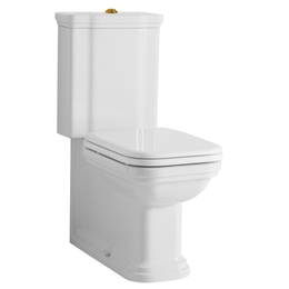 KERASAN Waldorf kombi WC, alsó/hátsó kifolyású, tartállyal, öblítőmechanikával, ülőke nélkül, fehér/bronz