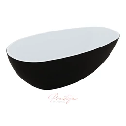 M-ACRYL Vanilla szabadon álló műmárvány kád, matt fekete előlappal M-ACRYL Vanilla szabadon álló műmárvány kád, matt fekete előlappal