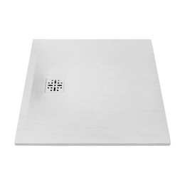 MARMY Basalto zuhanytálca - 100×100 selyem fehér (prada white)