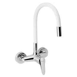 NOVASERVIS Titania Iris New (Zumba) fali mosogató csaptelep flexibilis kifolyócsővel, fehér NOVASERVIS Titania Iris New (Zumba) fali mosogató csaptelep flexibilis kifolyócsővel, fehér