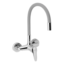 NOVASERVIS Titania Iris New (Zumba) fali mosogató csaptelep flexibilis kifolyócsővel, ezüst NOVASERVIS Titania Iris New (Zumba) fali mosogató csaptelep flexibilis kifolyócsővel, ezüst