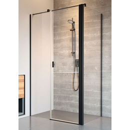 RADAWAY Nes Black KDS II szögletes zuhanykabin - ajtó