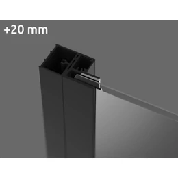 RADAWAY U toldóprofil Nes, forgóprofil oldalán, fekete, +2 cm