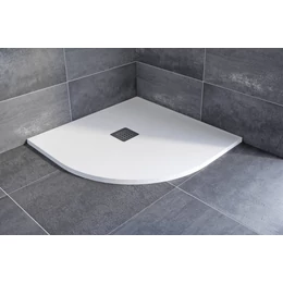 RADAWAY Kios A lapos szögletes műmárvány zuhanytálca, fehér