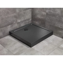 RADAWAY Doros Stone C szögletes akril zuhanytálca előlappal, fekete RADAWAY Doros Stone C szögletes akril zuhanytálca előlappal, fekete