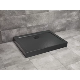 RADAWAY Doros Stone D szögletes akril zuhanytálca előlappal, fekete RADAWAY Doros Stone D szögletes akril zuhanytálca előlappal, fekete