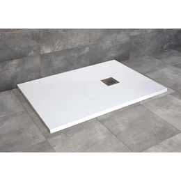 RADAWAY Kios F lapos szögletes műmárvány zuhanytálca, fehér RADAWAY Kios F lapos szögletes műmárvány zuhanytálca, fehér