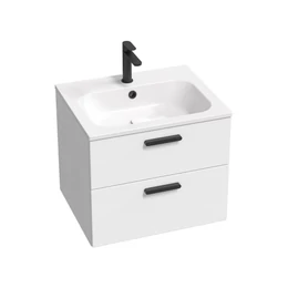 RAVAK SD Chrome II 600 mosdó alatti szekrény, fehér/fehér, fekete fogantyúval RAVAK SD Chrome II 600 mosdó alatti szekrény, fehér/fehér, fekete fogantyúval