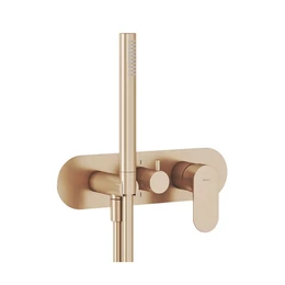 RAVAK Eleganta falba süllyesztett csaptelep, kétutas, R-boxhoz, szálcsiszolt rose gold RAVAK Eleganta falba süllyesztett csaptelep, kétutas, R-boxhoz, szálcsiszolt rose gold