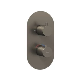 RAVAK Espirit falba süllyesztett termosztátos csaptelep, kétutas, R-boxhoz, szálcsiszolt grafit