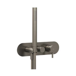 RAVAK Espirit falba süllyesztett csaptelep, háromutas, R-boxhoz, szálcsiszolt grafit RAVAK Espirit falba süllyesztett csaptelep, háromutas, R-boxhoz, szálcsiszolt grafit