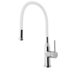 SAPHO Sili mosogató csaptelep, szilikon cső, fehér/króm