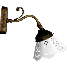 SAPHO Bari fali lámpa, kerámia búra, max. 40 W, 230 V, 138×180×210 mm, bronz