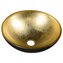 SAPHO Murano black-gold üvegmosdó, átm.: 40×14 cm, arany/fekete SAPHO Murano black-gold üvegmosdó, átm.: 40×14 cm, arany/fekete