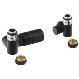 SAPHO Corner Combi csatlakozó készlet, szélső bekötéssel, termosztátos szeleppel, balos, matt fekete