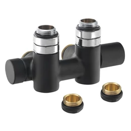 SAPHO Twin Combi csatlakozókészlet radiátorhoz, középső bekötés, 50 mm, fekete SAPHO Twin Combi csatlakozókészlet radiátorhoz, középső bekötés, 50 mm, fekete