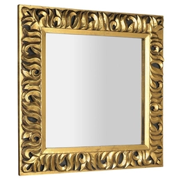 SAPHO Zeegras tükör fa kerettel, 90×90 cm, arany