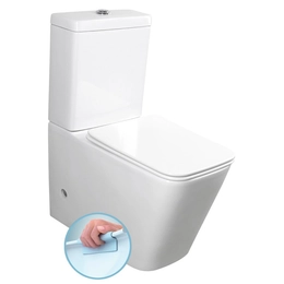 SAPHO Porto rimless monoblokkos WC, alsó/hátsó kifolyású, 38×64 cm, duálgombos öblítőmechanikával