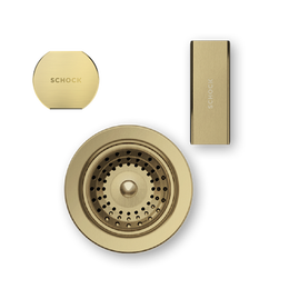 SCHOCK szűrőkosár, távműködtető gomb, túlfolyó takaró - white gold