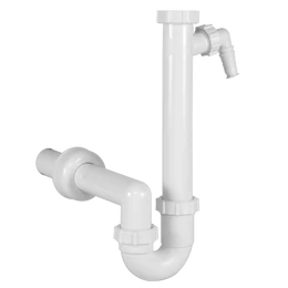 Csőszifon 6/4", egymedencés, leeresztőszelep nélkül, mosógép csatlakozóval, Ø40 mm-es elfolyással Csőszifon 6/4", egymedencés, leeresztőszelep nélkül, mosógép csatlakozóval, Ø40 mm-es elfolyással