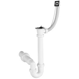 Csőszifon 6/4", egymedencés, túlfolyóval, leeresztőszeleppel, Ø50 mm-es elfolyással Csőszifon 6/4", egymedencés, túlfolyóval, leeresztőszeleppel, Ø50 mm-es elfolyással