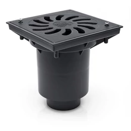 Kültéri víznyelő öntöttvas ráccsal, 160 mm-es függőleges elfolyású