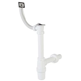 Mosogató búraszifon 6/4", egymedencés, túlfolyóval, leeresztőszeleppel, Ø40 mm-es elfolyással Mosogató búraszifon 6/4", egymedencés, túlfolyóval, leeresztőszeleppel, Ø40 mm-es elfolyással