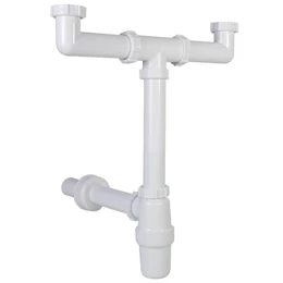 Kétmedencés mosogató búraszifon 6/4", leeresztőszelep nélkül, Ø40 mm-es elfolyással Kétmedencés mosogató búraszifon 6/4", leeresztőszelep nélkül, Ø40 mm-es elfolyással