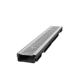 Kültéri folyóka horganyzott fedráccsal, alacsony, 1 m, lecsavarozható