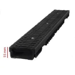 Kültéri folyóka öntöttvas ráccsal, alacsony, 1 m