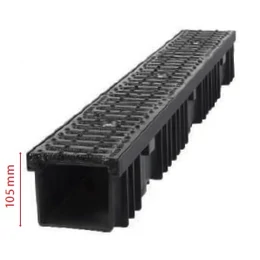 Kültéri folyóka öntöttvas ráccsal, 1 m