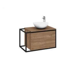 STROHM TEKA Itaca mosdószekrény, 80 cm, dió/fekete STROHM TEKA Itaca mosdószekrény, 80 cm, dió/fekete