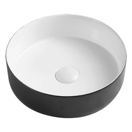 WELLIS Rose B&W pultra építhető matt fekete-fehér porcelán mosdó WELLIS Rose B&W pultra építhető matt fekete-fehér porcelán mosdó