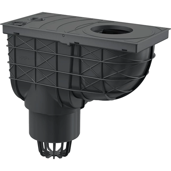 ALCA univerzális esővíz elvezető 300×155/110 mm, függőleges, fekete