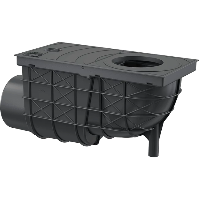 ALCA univerzális esővíz elvezető 300×155/110 mm, vízszintes, fekete