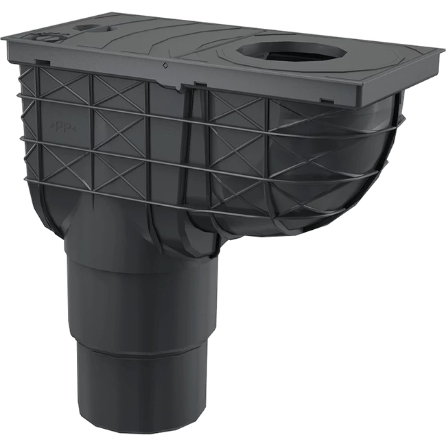 ALCA univerzális esővíz elvezető 300×155/125/110 mm, függőleges, fekete