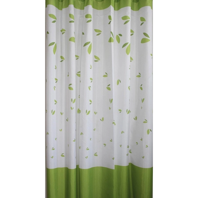 AQUALINE zuhanyfüggöny, 180×180 cm, fehér/zöld
