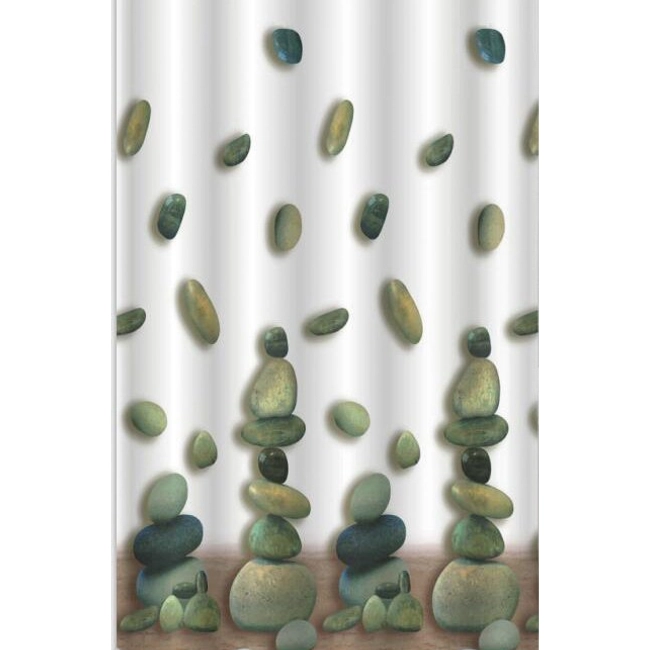 AQUALINE zuhanyfüggöny, 180×200 cm, kövek
